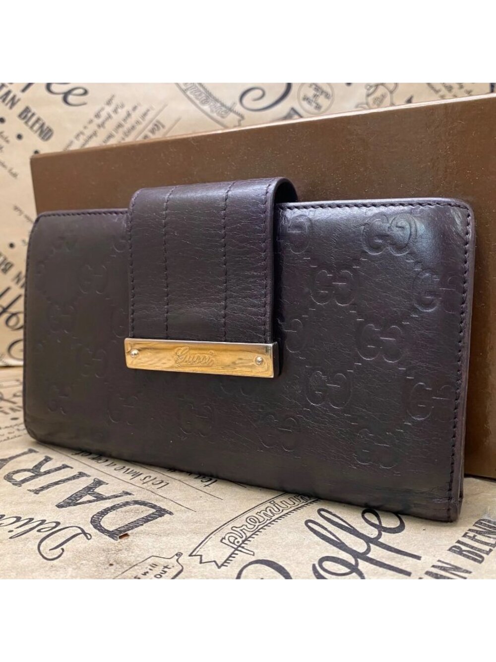 Gucci Wallet 2 GG Leather - Picture 1 of 15